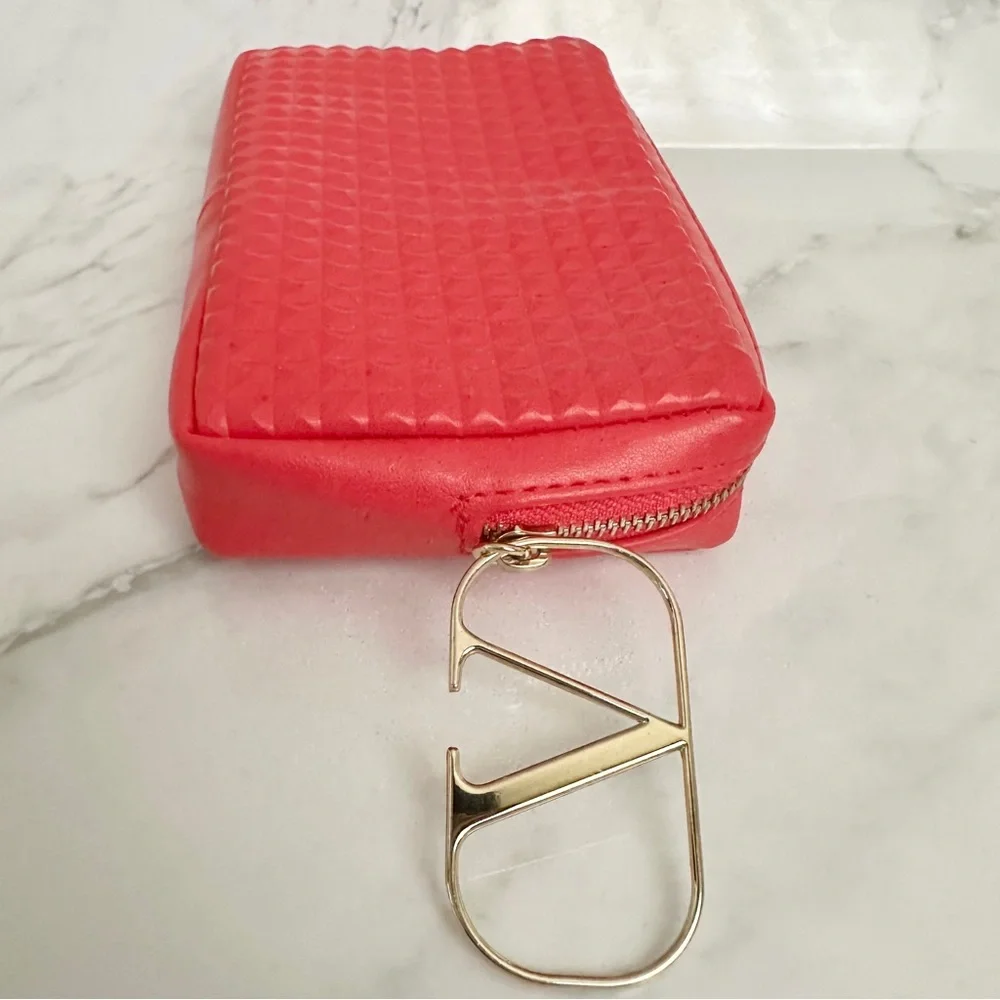 Valentino Beauty Toiletry Cosmetic Bag Pouch Red Gold - Picture 7 of 8